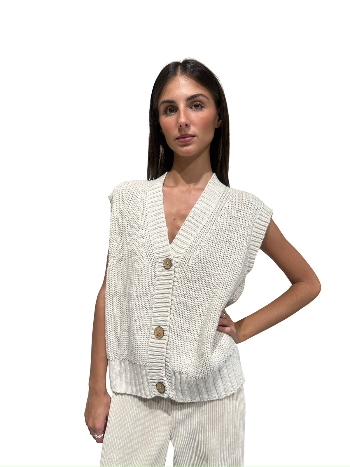 535310631 GILET SCOLLO A V BOTTONI ZAHJR
