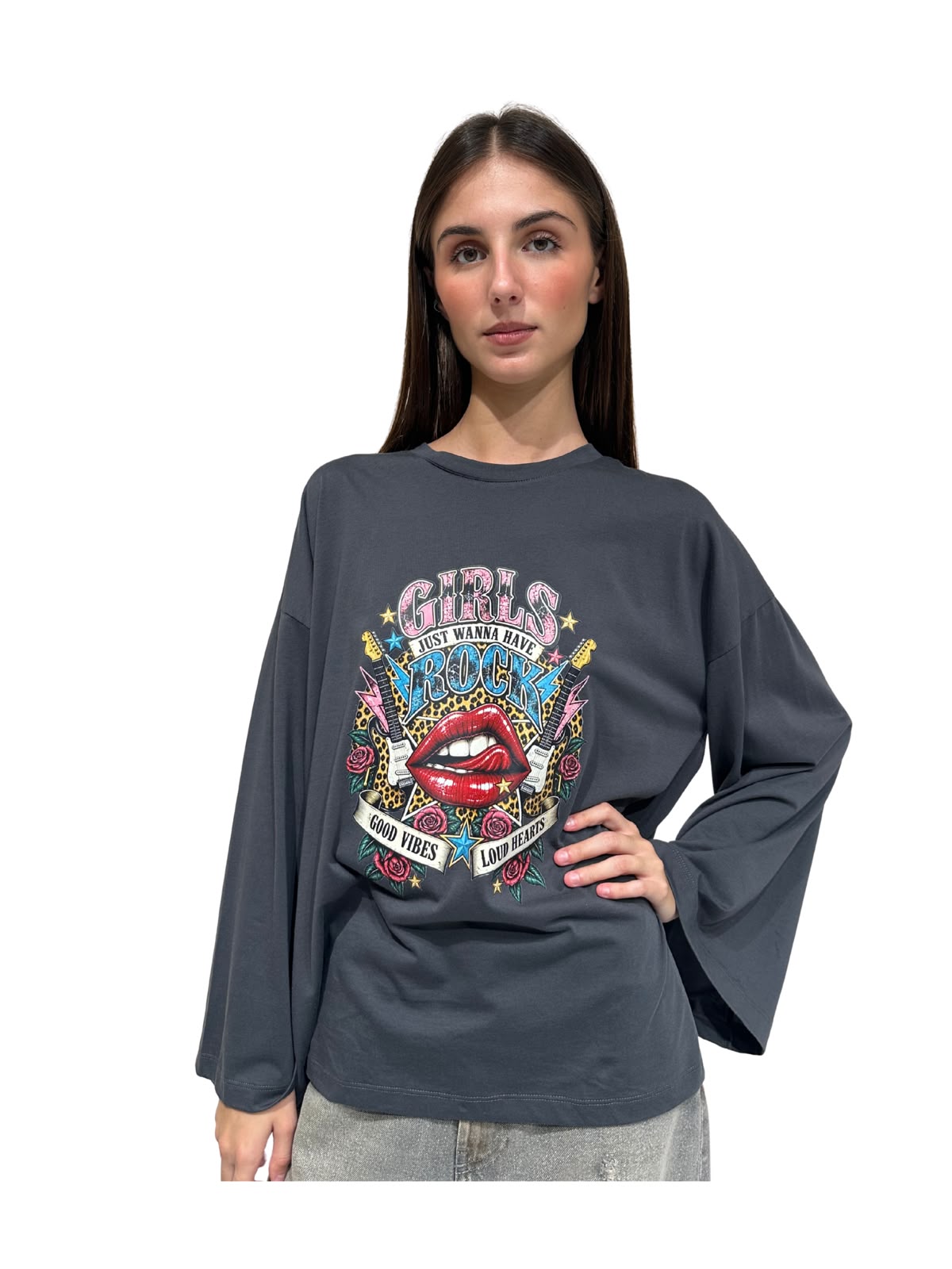 VICOLO - T-SHIRT MANICA LUNGA LABBRA ART. RAC0260