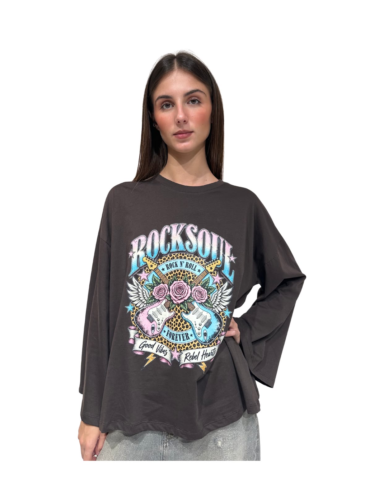 VICOLO - T-SHIRT MANICA LUNGA CHITARRE ART. RAC0261