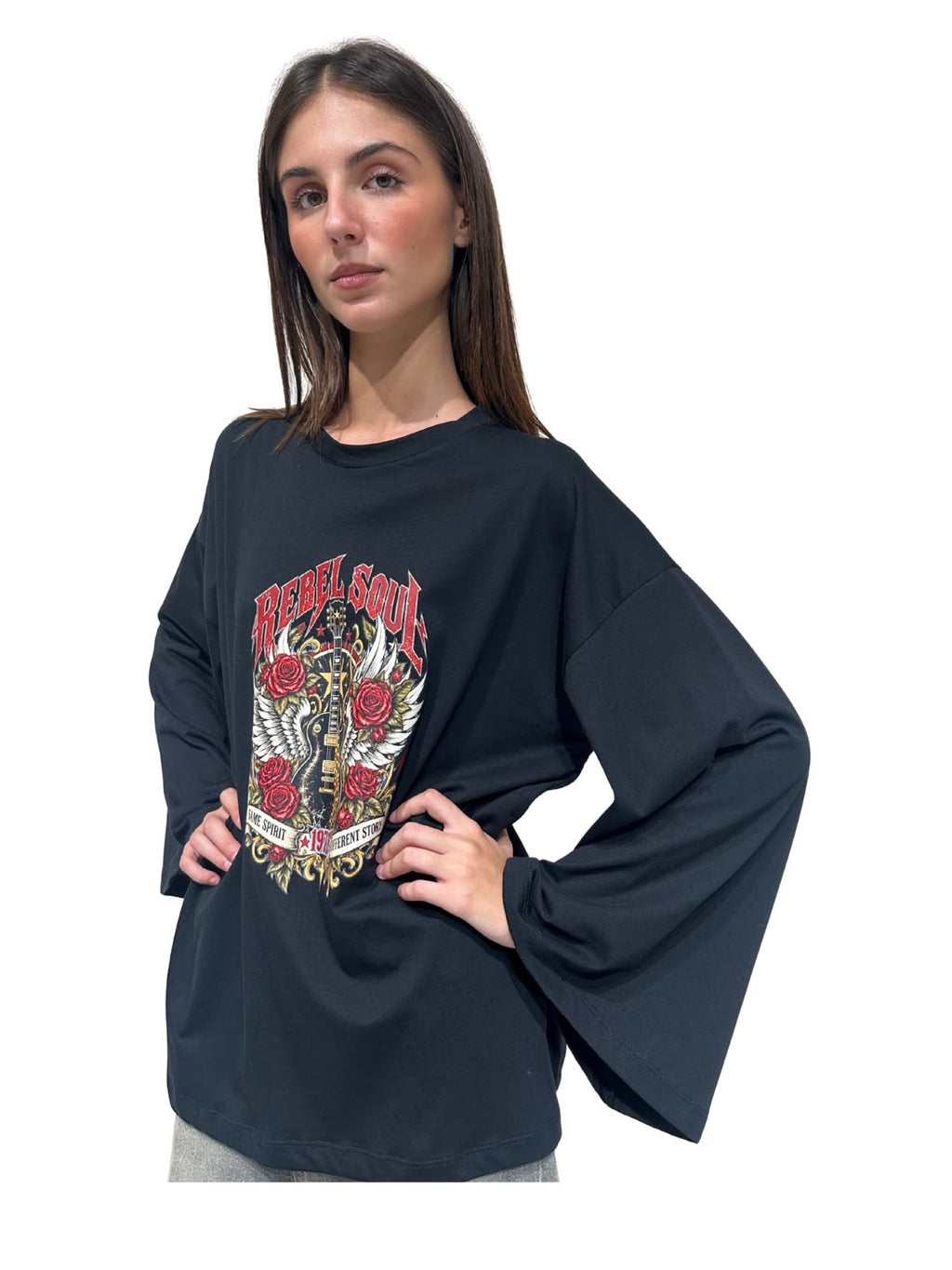 VICOLO - T-SHIRT MANICA LUNGA ALI E CHITARRA ART. RAC0263