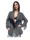 VICOLO - BLAZER A QUADRI CON  FRANGE ART. TAC1120
