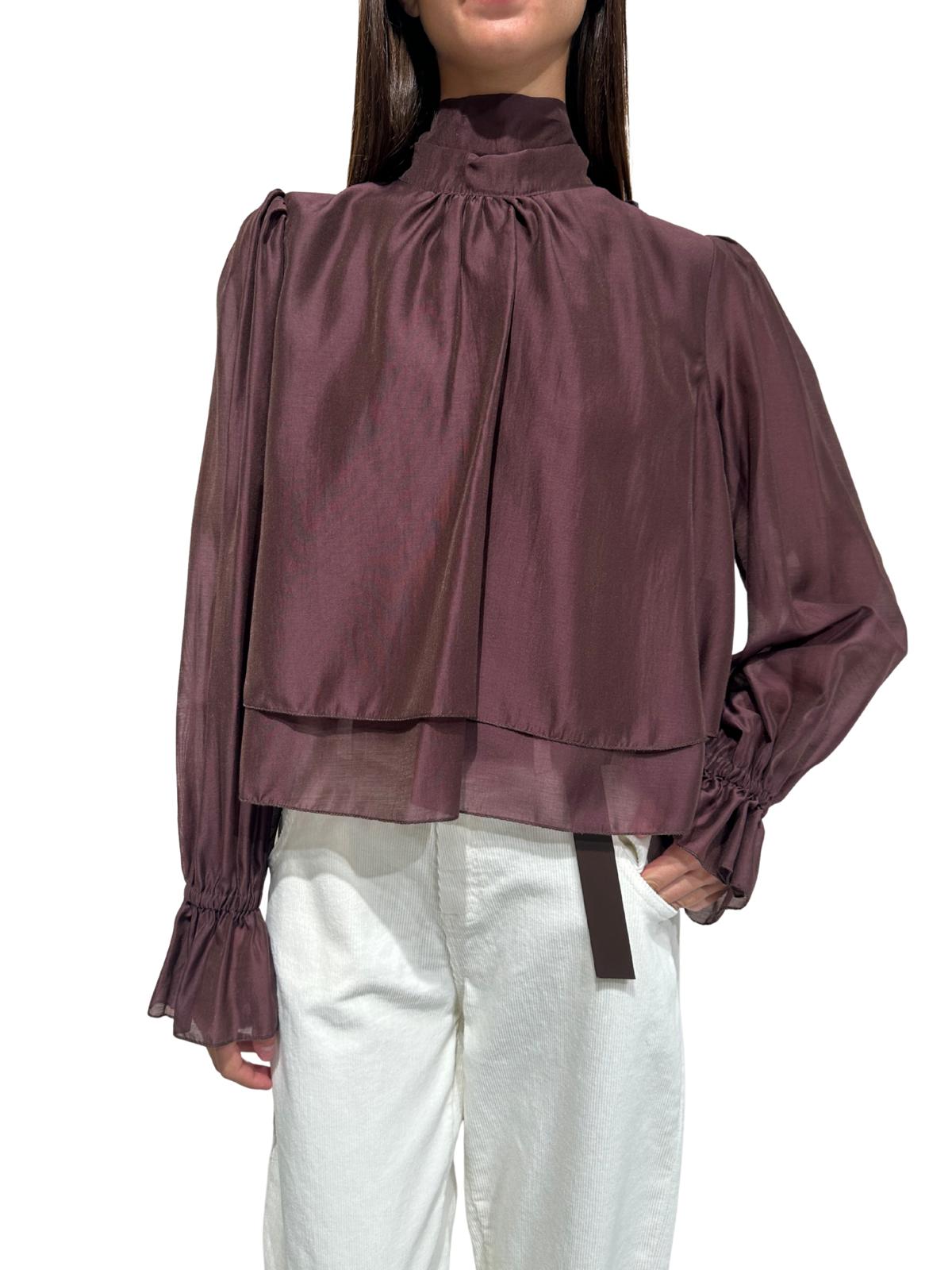 TAC0430 BLUSA ACCOLLATA CON FIOCCO VICOLO
