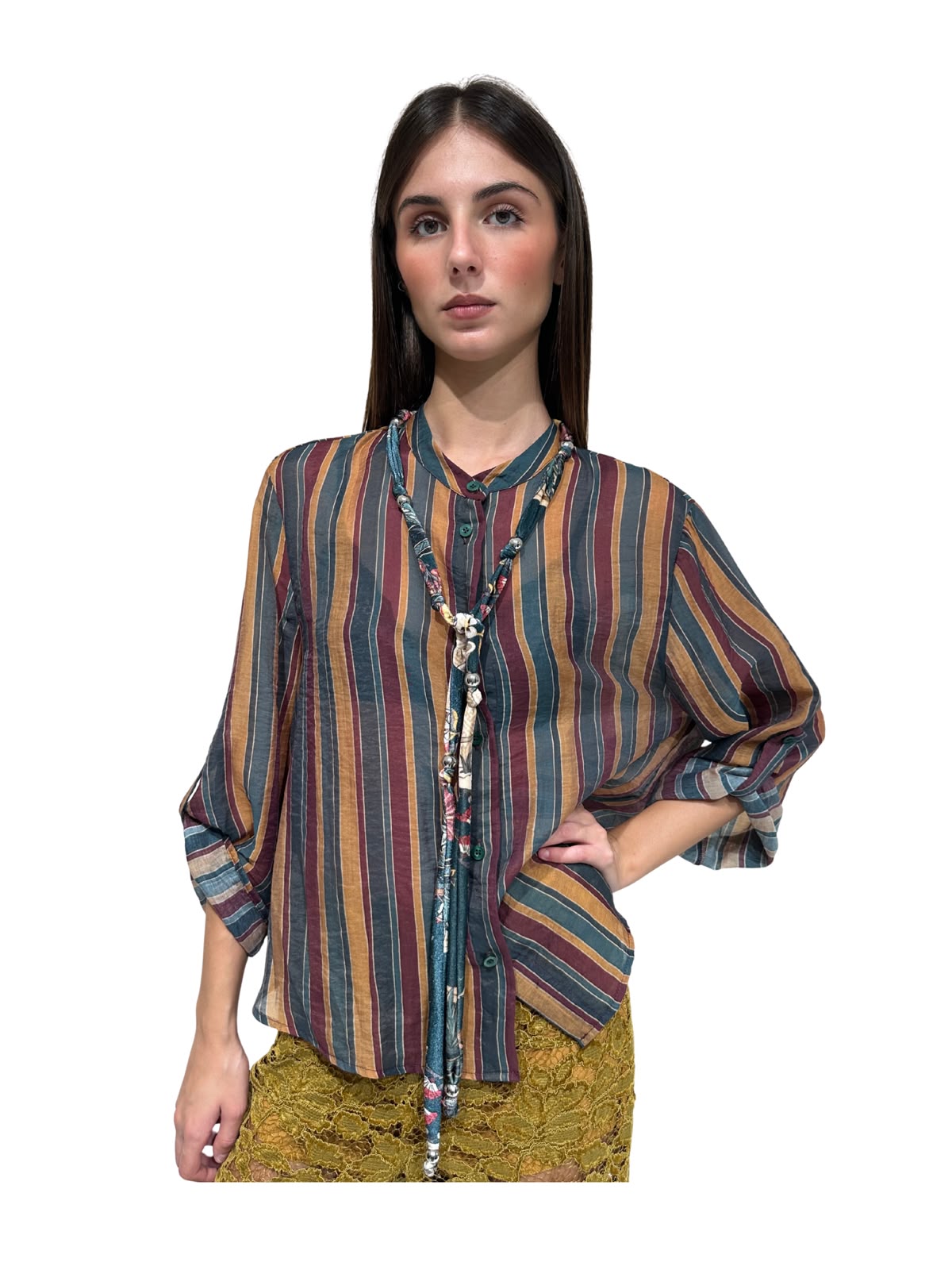 HAVEONE - CAMICIA RIGATA CON COLLANA ART.CVS-R068