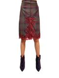 HAVEONE - GONNA MIDI TARTAN E PIZZO ART. GVS-R068