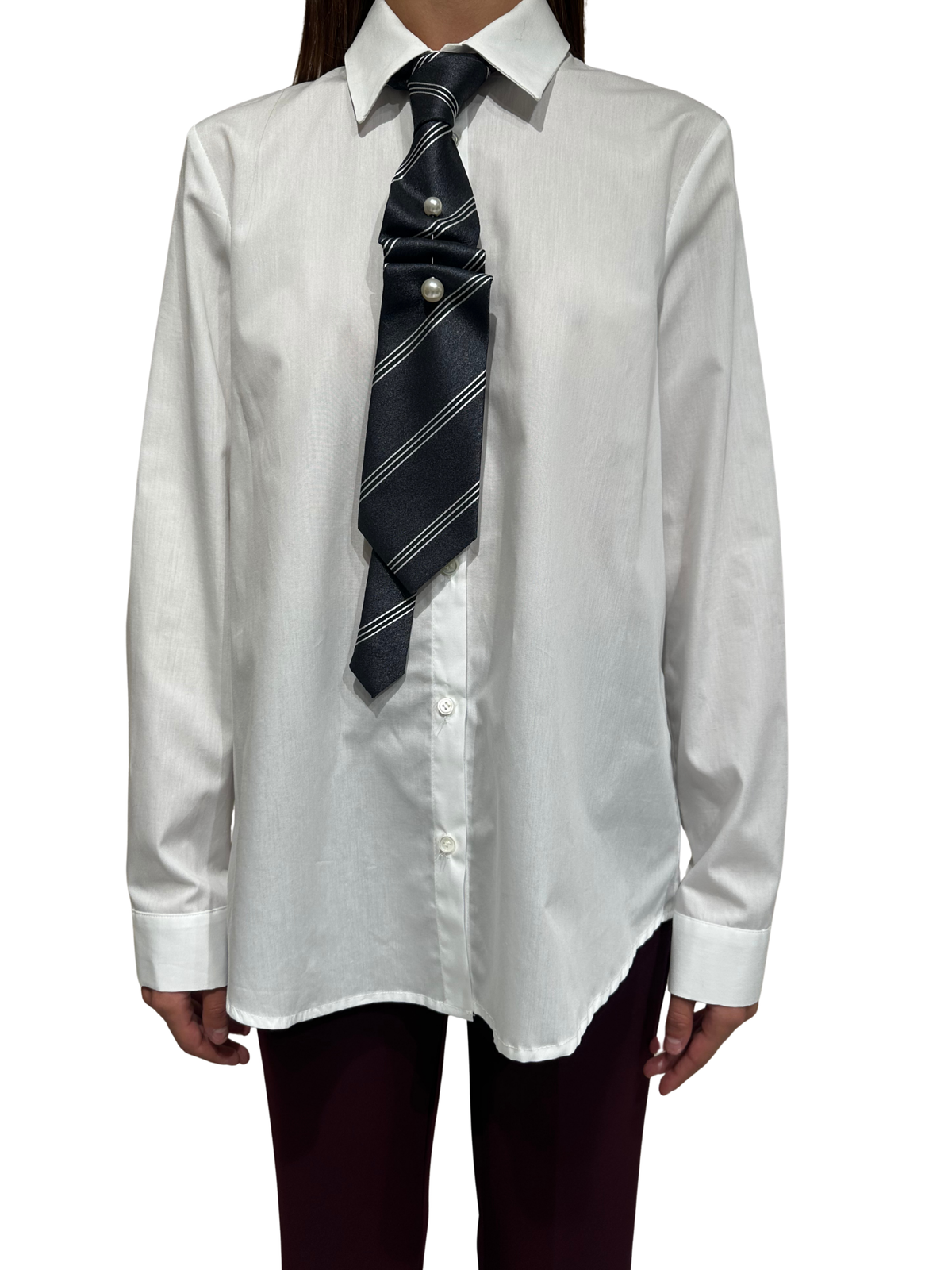 RAC0015 CAMICIA CON CRAVATTA CON PERLA VICOLO