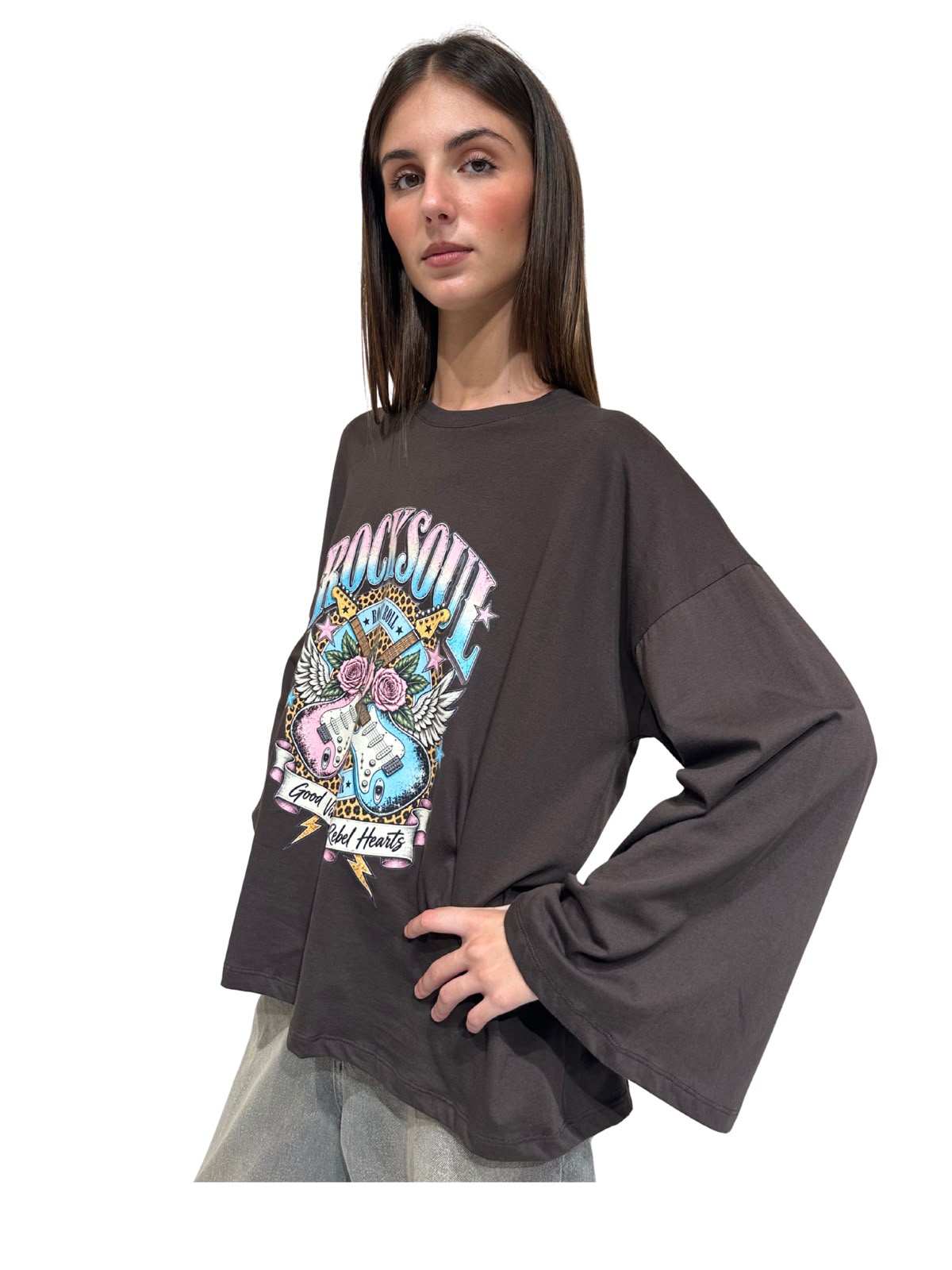 VICOLO - T-SHIRT MANICA LUNGA CHITARRE ART. RAC0261