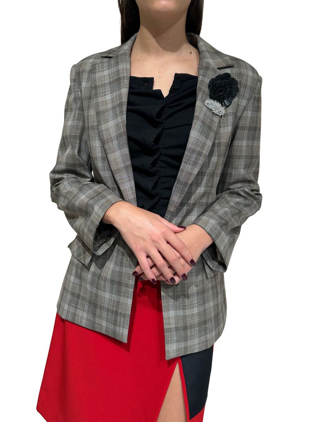 VICOLO - BLAZER QUADRI CON SPILLA ART.RAC0403