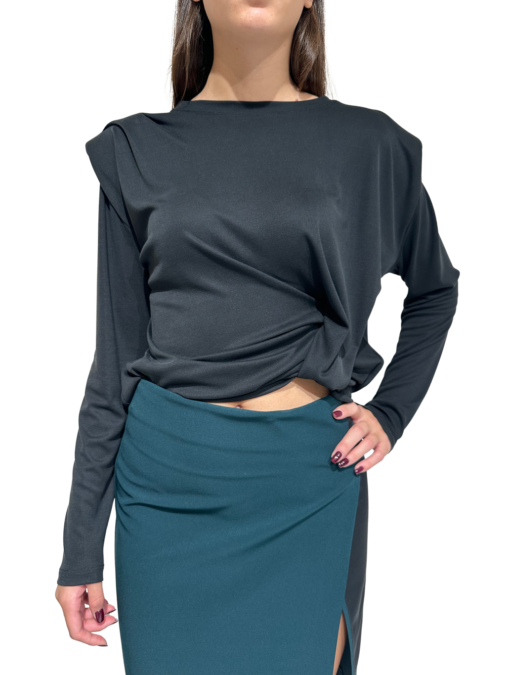 HAVEONE - MAGLIA COSTINA SPALLINE E ARRICCIO ART.MPA-R161