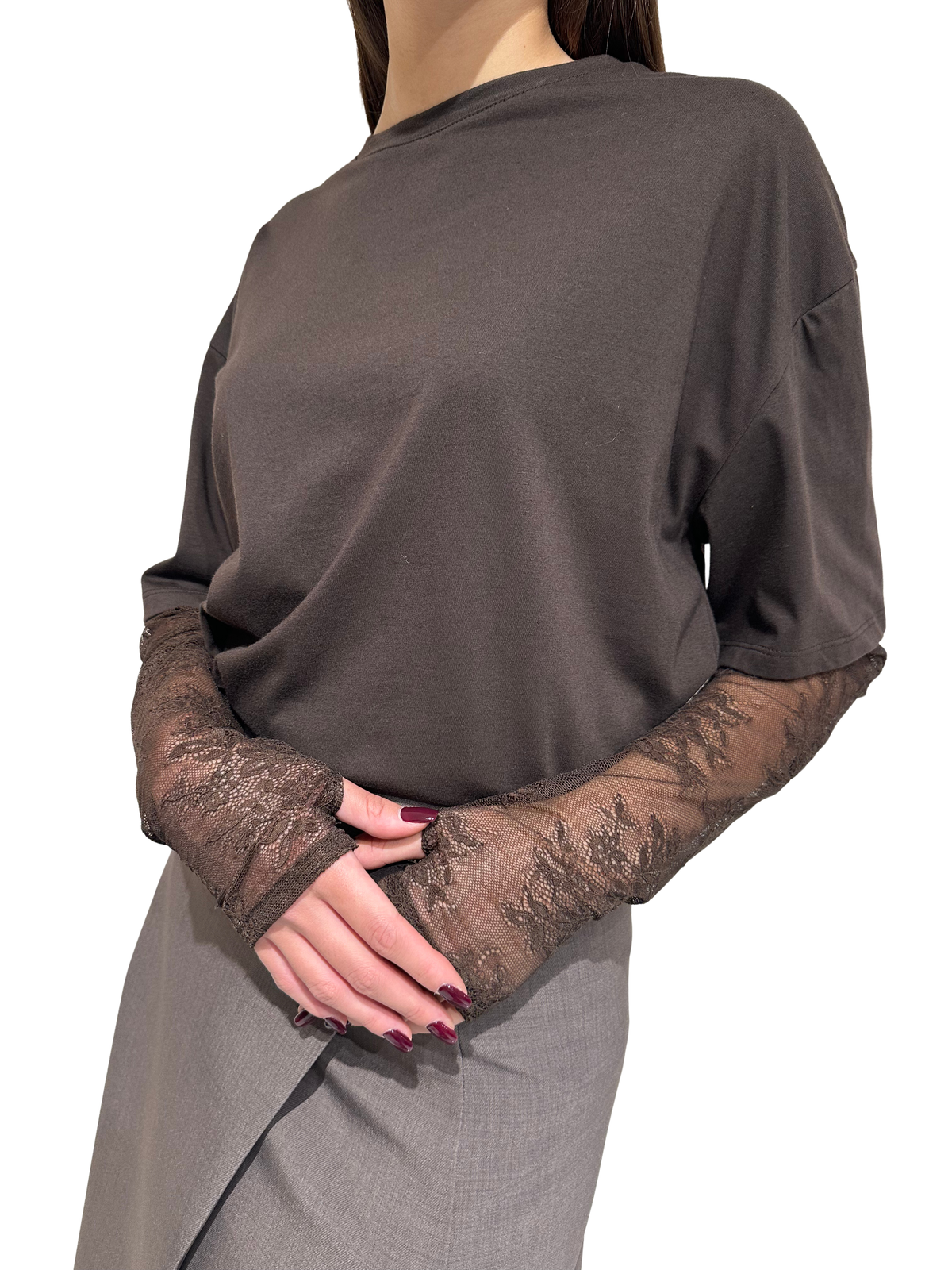 VICOLO - T-SHIRT MANICA IN PIZZO ART. UAC0131
