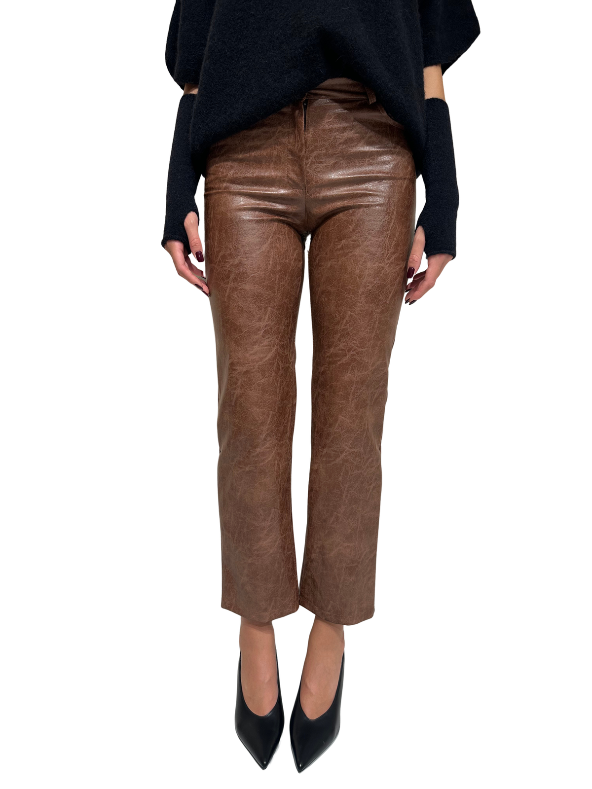 HAVEONE - PANTALONE ECOPELLE EFFETTO VINTAGE ART. PNO-R015