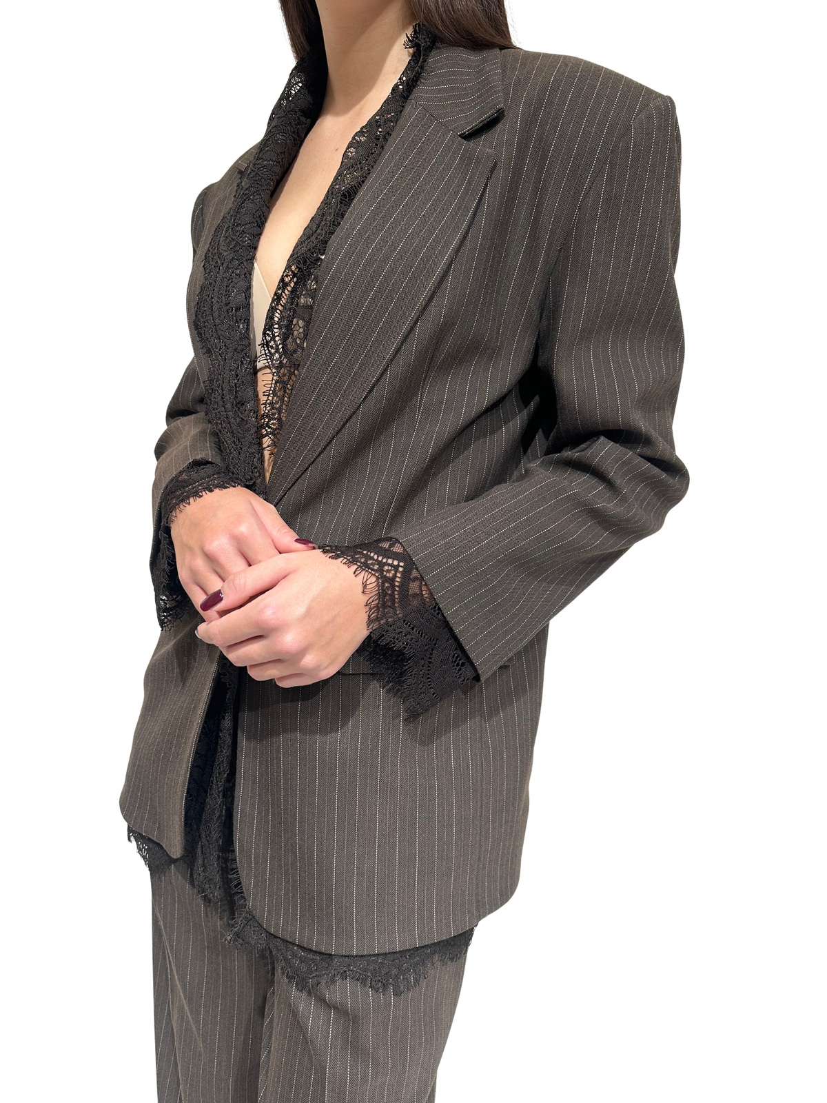 HAVEONE - GIACCA GESSATA CON PIZZO ART.JGE-R044