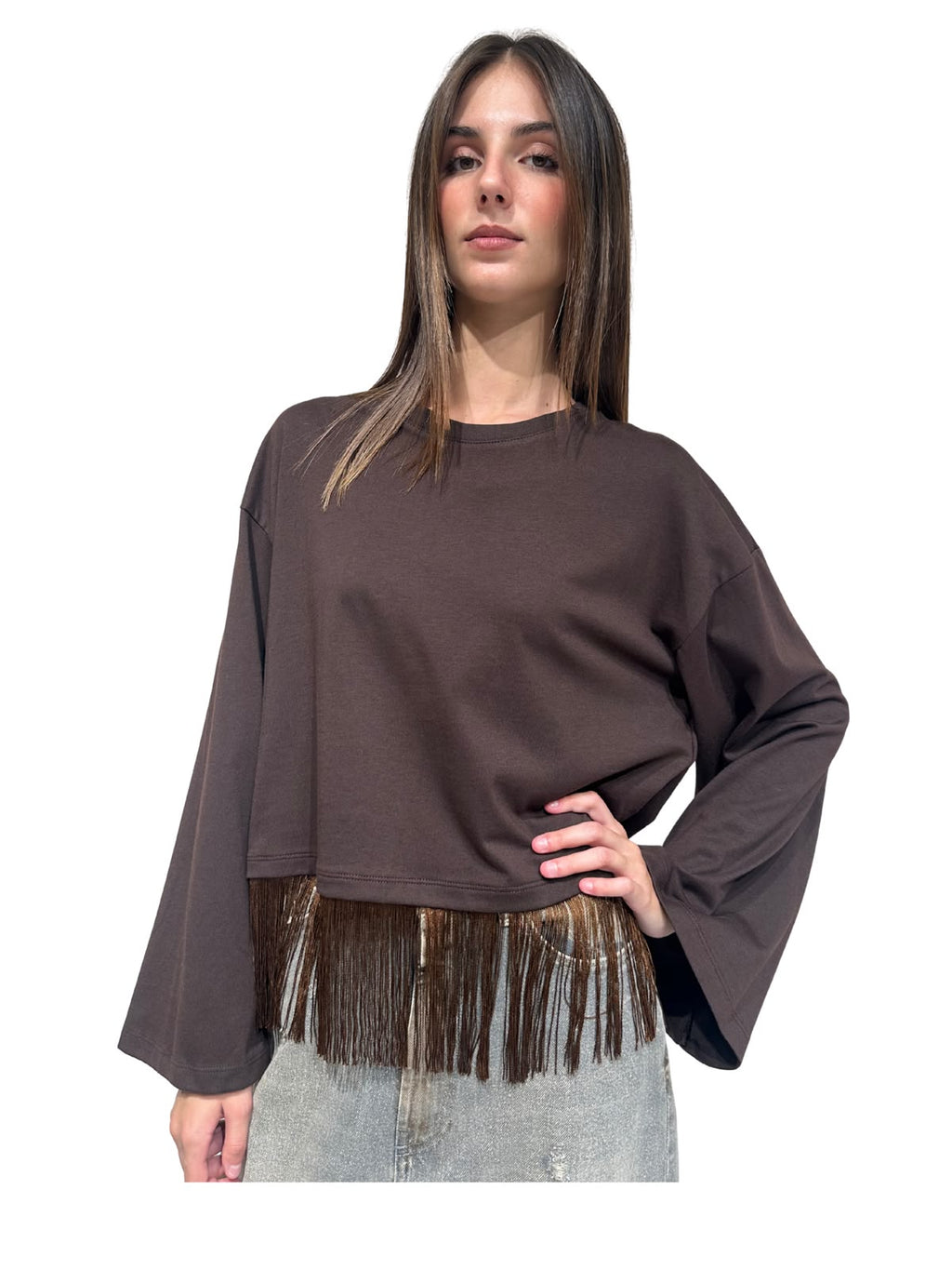 VICOLO - T-SHIRT CON FRANGE ART. UAC0155